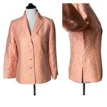 Lafayette 148 Women Blazer Size 6 Peach All Over Floral Print Suit Jacket Office Orange Photo 11