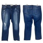 Torrid  Jeans Straight Leg Distressed Mid Rise Medium Blue Wash Women’s Size 18 Photo 5
