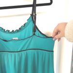 Y2K Babydoll Teal Mini Slip Dress Lolita Bows Ruffle Lingerie Kawaii Large Blue Photo 3