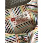 Linen rainbow pride button down tiered ruffle sleeveless short dress Small Photo 4