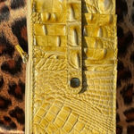 Brahmin  Butter Melbourne Croc-Embossed Leather Credit Card Wallet Yellow NWT Photo 0