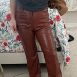 Faux Wide leg Leather Pants Brown Size XS Photo 0