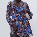 ZARA  Tropical Printed Flowy Deep V Neck Dress Photo 0
