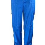 superdown  Women's Blue High Waisted Ruched Straight Leg Trousers Pants Size M Photo 0