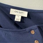 On 34th Women's Striped Henley Dress Navy Sz Small Photo 3