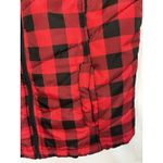 Women's Red Puffer Vest Buffalo Plaid Size Large Fall Winter Festive Casual Barn Photo 6