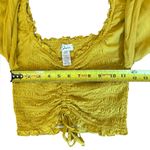 Japna Japan Smocked Long Sleeve Crop Top Golden Yellow Womens Size XS Photo 9