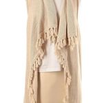 Lilly Pulitzer Gold Abbott Vest Open Front Cardigan With Fringe Size Medium M Photo 1