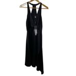 Halston Heritage NEW  Asymmetrical Cutout Cady Black Dress 12 T-back Sleeveless‎ Photo 2