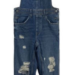 &Denim Distressed Full Length Denim Overalls Size 2 Blue Photo 0