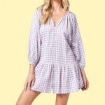 l*space Purple & Blue Gungham Mini Dress Sz. S Photo 0