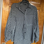 Black and White Checkered gingham Shirt Size L Photo 0