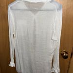 White Button Down Shirt with Long Sleeves and Lightweight Fabric Size M Photo 1