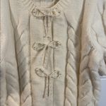 English Factory  front cable stitch cardigan in beige large NWOT Photo 8