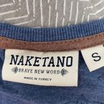 Naketano Sailboat Paper Boat Blue Blouse Top Short Sleeve Novelty Print Size S Photo 8