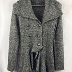 Women’s I.N.C Small Sparkly Dark Grey Pea Coat Style Cardigan Green Photo 0