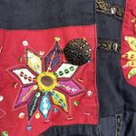 Sandy Starkman Jacket Sz XL Womens Black Embroidered Floral Mirror Embellished Photo 9
