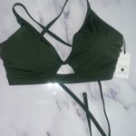Shade & Shore  Women's Longline Keyhole Underwire Bikini Top 36D Green Photo 1