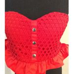 The Sang New NWT Red Cropped Top Sweetheart neckline Strapless Large L Photo 2