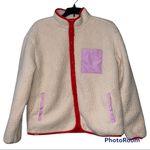 Lego Target small women’s Sherpa jacket pink red new polyester full zip front Photo 10