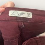 Abercrombie & Fitch Size 0 Regular Maroon Burgundy Red Skinny Jeans Y2K Photo 2