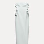 ZARA  dress midi maxi bodycon strapless bow fitted wedding party cocktail Photo 10