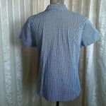 Sag Harbor  Black & White Gingham Down Button Top Photo 2