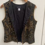 VTG 90s Spenser Jeremy 100% Beaded Silk Top Size M Black Gold Sleeveless Formal Size M Photo 8