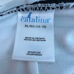 Catalina  Striped One Piece Bathing Suit Women's Size XL Strapless Ruched Sides Photo 1