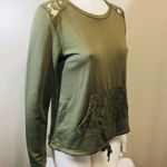 Hippie Rose  Small Olive Green Front Pockets Lace Photo 6