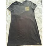 Calvin Klein  Little Black Dress Embellished Logo Gold Short Sleeve Women's XL Photo 0