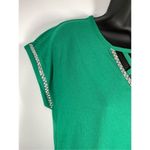 89th + Madison Lace Up Jeweled Dolman Cool Top size medium Green Photo 4