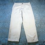 ZARA  Cotton Linen Blend Oyster White High Waist Ankle Crop Pants NEW! Sz M💛 Photo 1