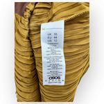 ASOS DESIGN high neck mini dress satin plisse Mustard Photo 6