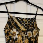 Princess Polly Black & Gold Print Satin Chemise - Size 2 Photo 1