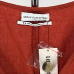 Urban Outfitters Lily Linen Blend Terra Cotta Short Sleeve Button Romper Medium Photo 9