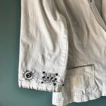 Hearts of Palm White 20W Blazer Jacket Embroidered Boho Artsy Floral 3/4 Sleeve Photo 3