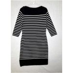 Ralph Lauren Knit Sweater Dress Women Medium Stripe Black/White 3/4 Sleeves Photo 7