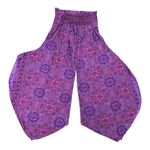 Source Unknown Pink and Purple Paisley Wide-Leg Pants Photo 1
