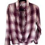 Mudd  Women’s Plaid Button-Up Shirt Photo 0