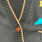 Vintage 90s Black Southwestern Knit Cardigan Sweater Geometric Vneck Plus Size Size XXL Photo 4