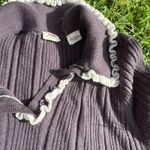 Levi's Womens Gray Short Sleeve Ribbed Sweater Polo w/ Ruffled Collar, Size XL Photo 4