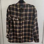 Pretty Little Thing  Plaid Button-Up Shirt brown/black size 8 Photo 0