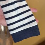 Orvis  Women's Navy Blue Stripe Cozy Hooded Pullover Size Large Photo 10