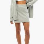 We Wore What NWT Cable Knit Mini Skirt in Light Heather Grey Size XL Photo 0
