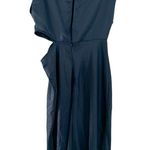 ZARA NWT Cut Out Side Slit SatinNavy Blue Maxi Dress XL Photo 2