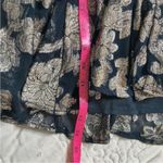 Anthropologie By  Gold Foil Floral Metallic Long Sleeve Tunic Shift Dress Small Photo 11