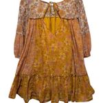 American Eagle Boho Babydoll Dress S Orange Pink Floral Y2K Peasant Cottagecore Yellow Photo 0