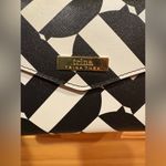 Trina Turk Trifold Crossbody Wallet phone bag Geometric black & whit gold chain Photo 1