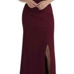 After Six New  One Shoulder with Strap Cowl Neck Dress with Slit 20 Photo 2